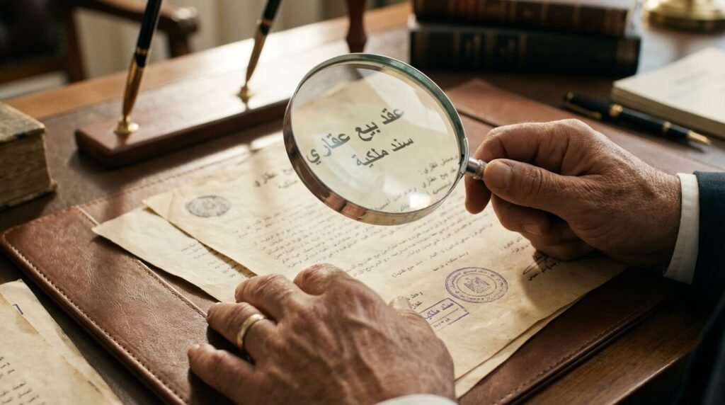 شخص يراجع أوراق الشقة قبل الشراء لتجنب النصب العقاري