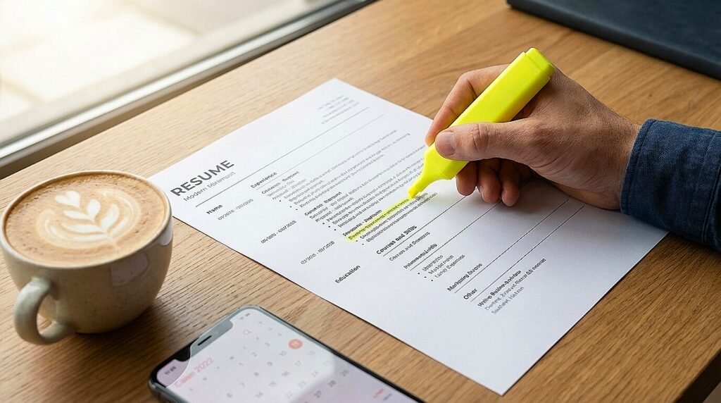 التركيز على قسم الكورسات والمهارات في السيرة الذاتية الاحترافية.