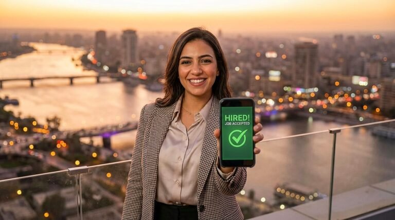 شابة مصرية ناجحة تحتفل بحصولها على وظيفة بعد تطبيق خطوات إزاي ألاقي شغل بسرعة في مصر