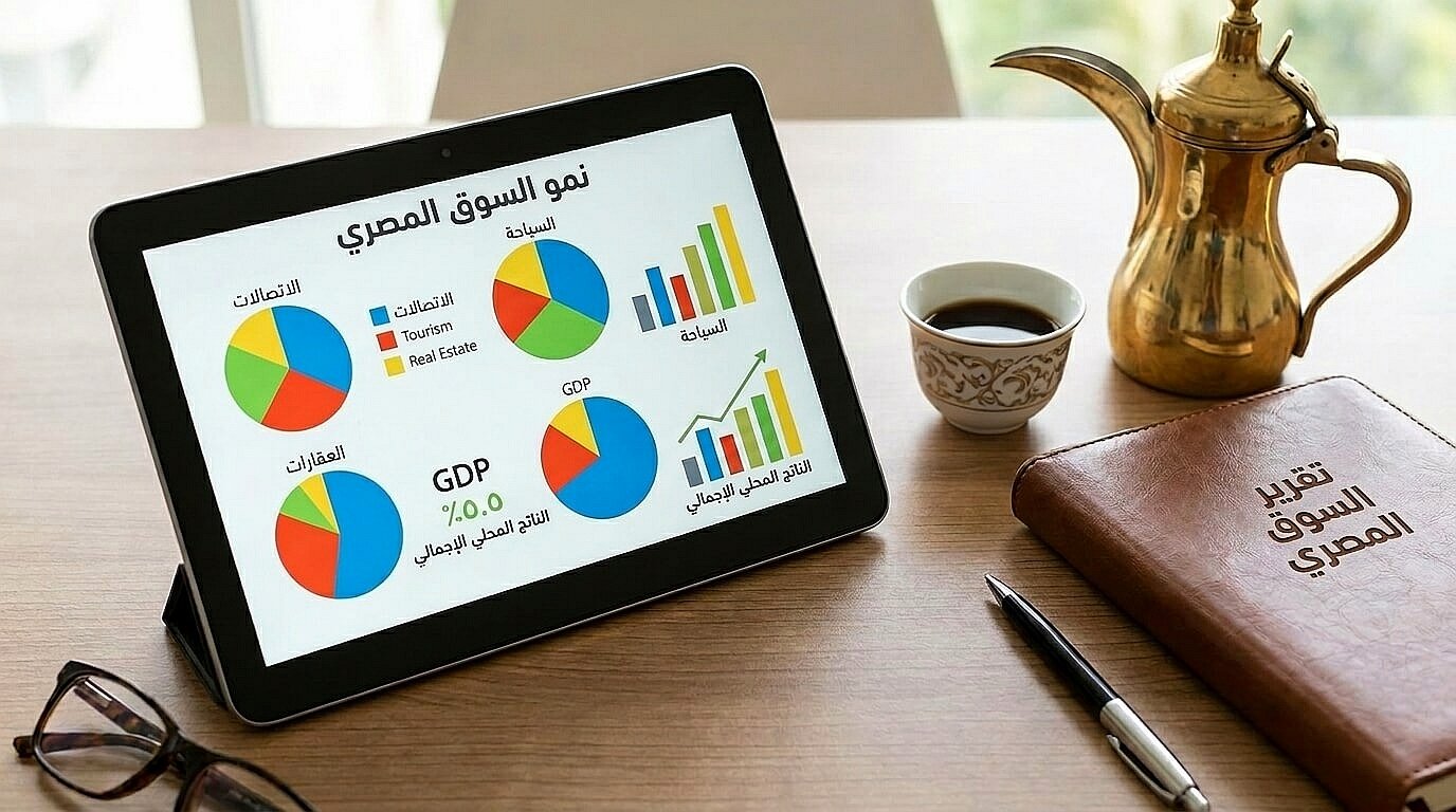 رسم بياني يوضح النمو الاقتصادي وتأثير الإعلانات المبوبة في مصر 2026