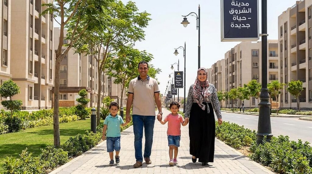 عائلة تختار السكن في الشروق من ضمن أفضل مناطق شراء شقق في مصر