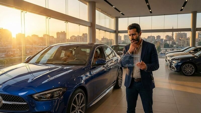 شاب مصري محتار في قرار شراء سيارة 2026 على موقع فرصة توب.