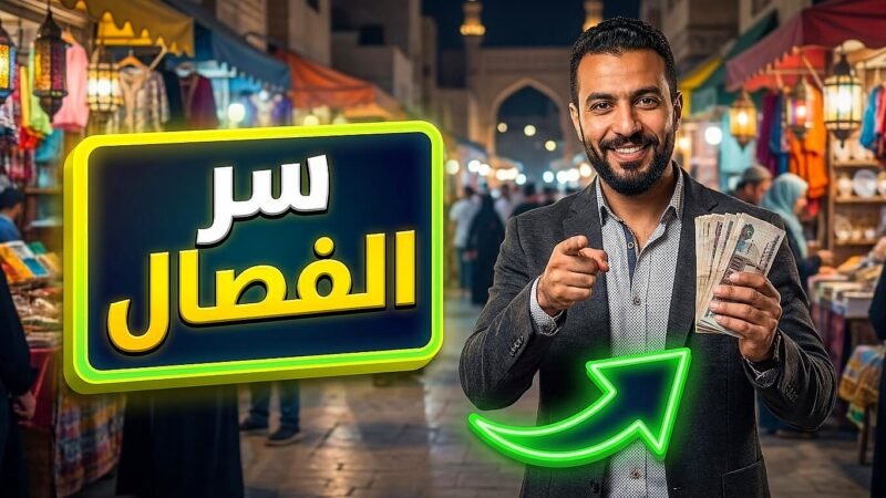 شاب مصري يمسك النقود وصورة مصغرة جذابة تشرح أسرار التفاوض على السعر في البيع والشراء