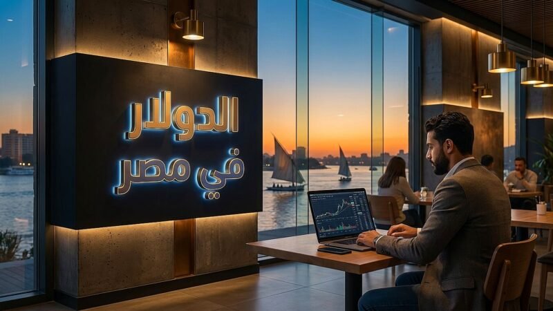 شاب مصري يتابع استثماراته وتأثير سعر الدولار في مصر على الإنترنت