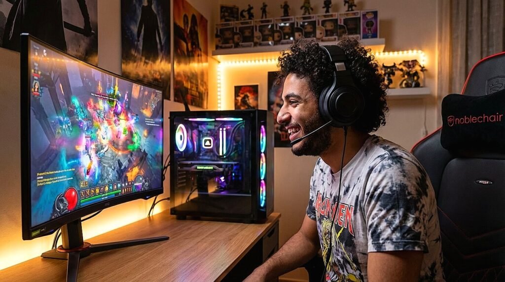 متعة اللعب على تجميع كمبيوتر جيمنج استيراد قوي واقتصادي.