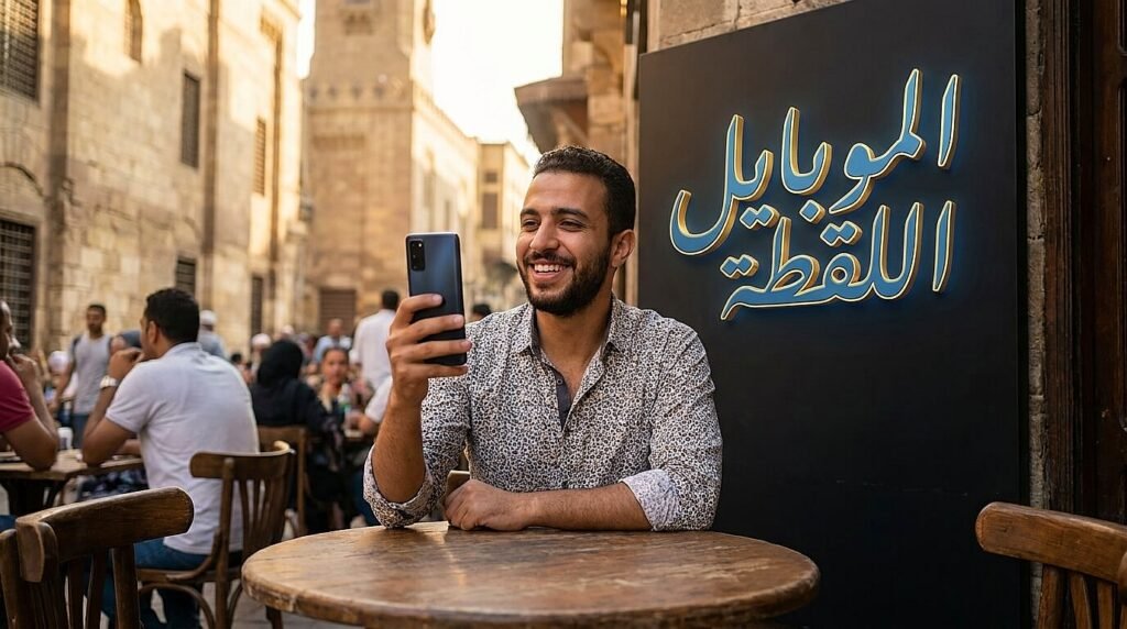 شاب مصري سعيد باختيار أفضل موبايل فئة متوسطة 2026