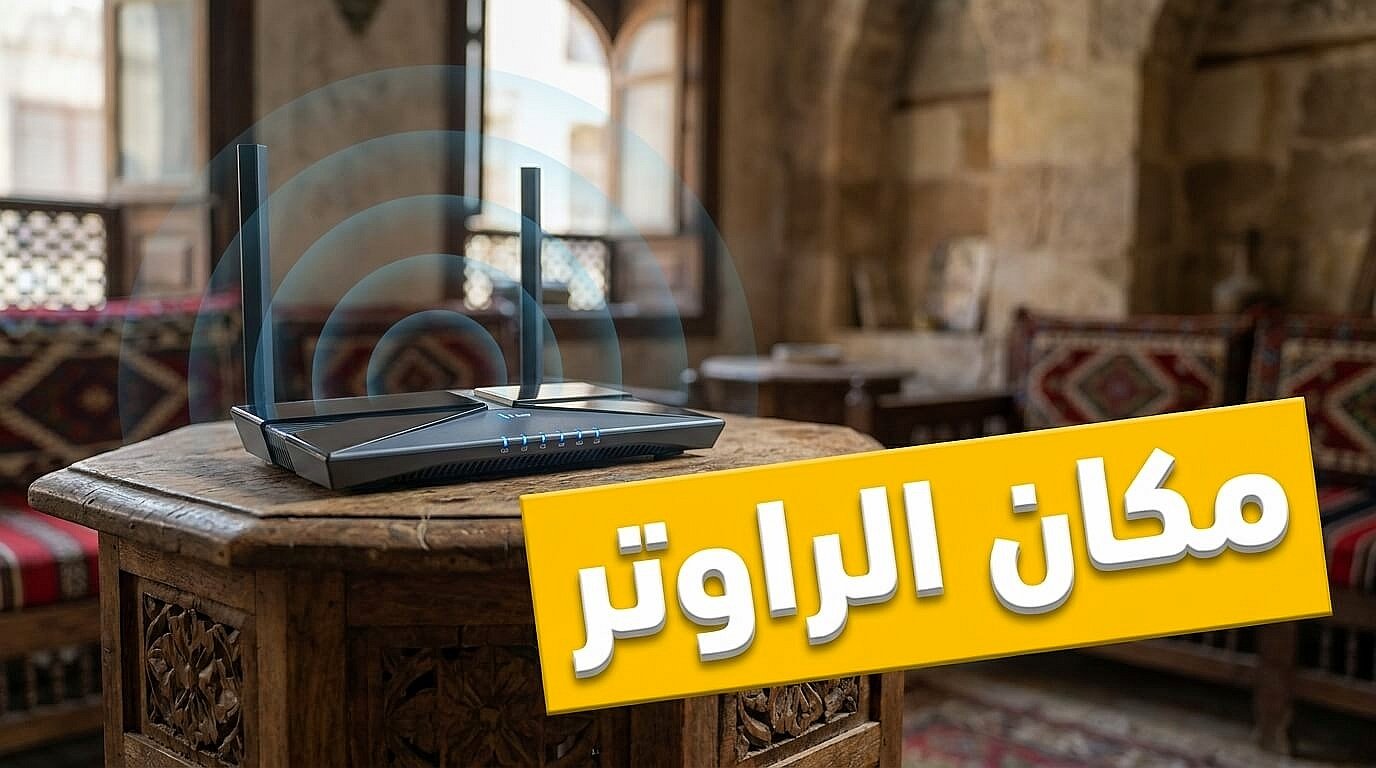 اختيار مكان الراوتر كخطوة أساسية في تسريع النت المنزلي