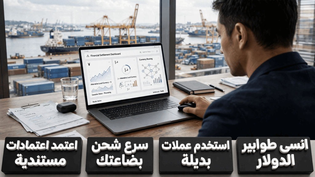 حلول أزمة الدولار واستخدام عملات بديلة للاستيراد عبر دول مجموعة البريكس.
