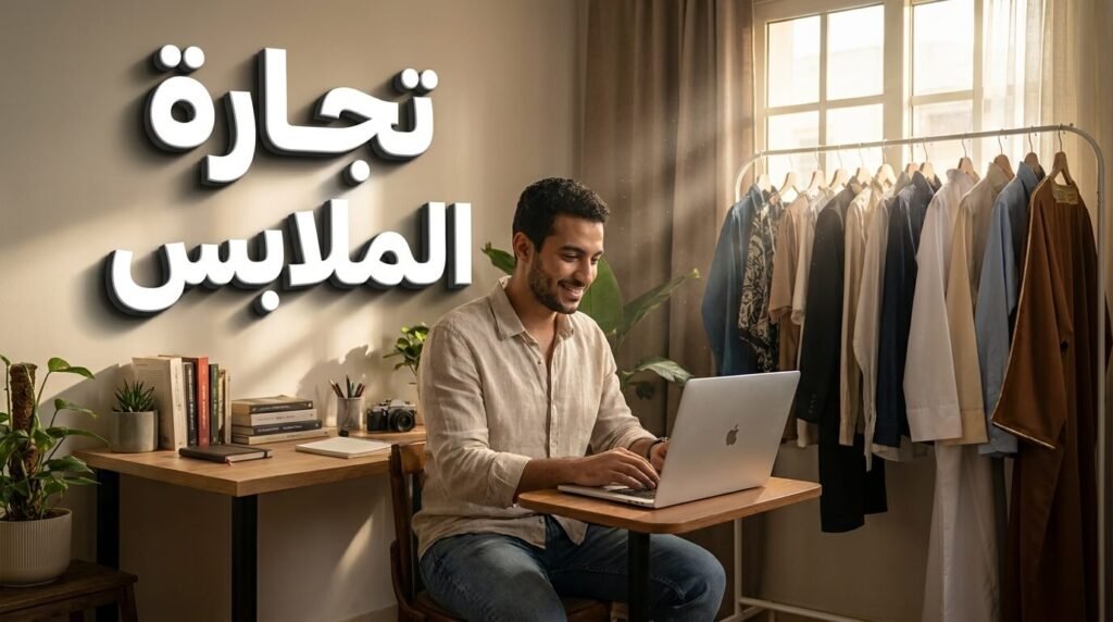 شاب مصري يدير مشروع تجارة الملابس اونلاين من منزله