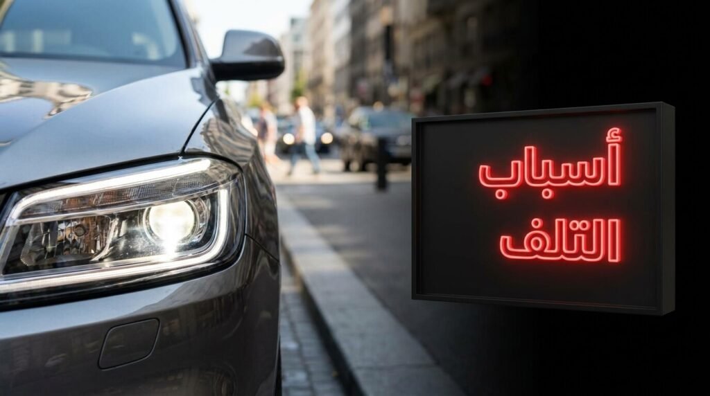 ترك المصابيح مضاءة يقلل من عمر بطارية السيارة الافتراضي
