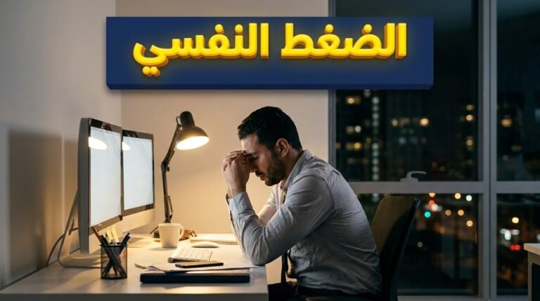 موظف يعاني من أعراض الاحتراق الوظيفي بسبب ساعات العمل الطويلة