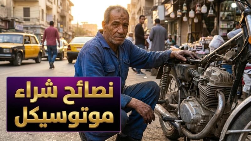 خبير يقوم بفحص دراجة نارية كجزء من نصائح شراء موتوسيكل مستعمل