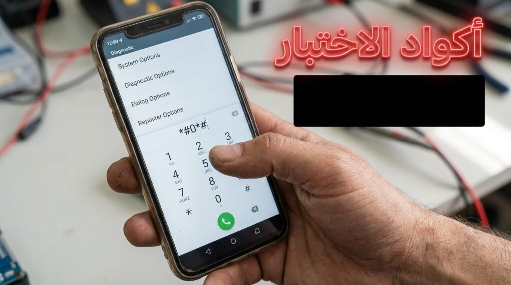 شاشة الهاتف تعرض أكواد الفحص الأساسية قبل شراء موبايل مستعمل
