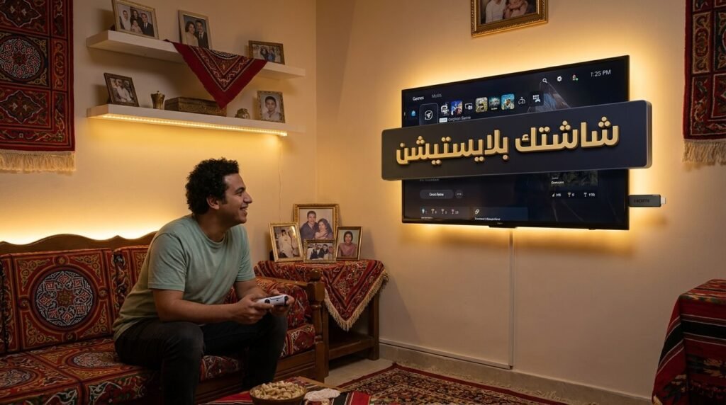 ربط دراعات التحكم وسماعات البلوتوث بجهاز تحويل التلفزيون العادي لسمارت
