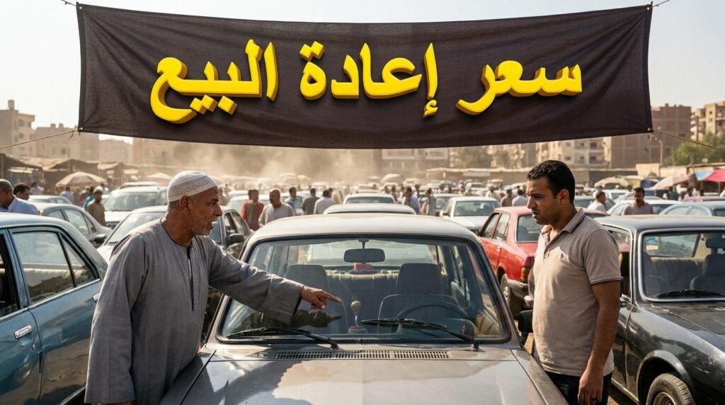 مشتر وبائع يتناقشان حول سعر سيارة بناقل الحركة الأوتوماتيكي واليدوي