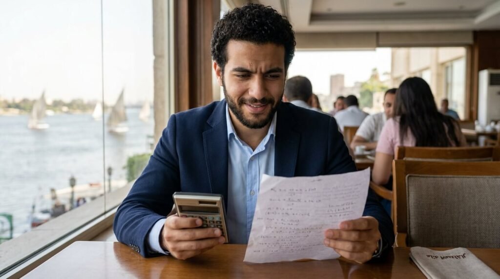 مستثمر يقوم بحساب عائد الاستثمار العقاري في مصر لتقييم الوحدات بشكل احترافي