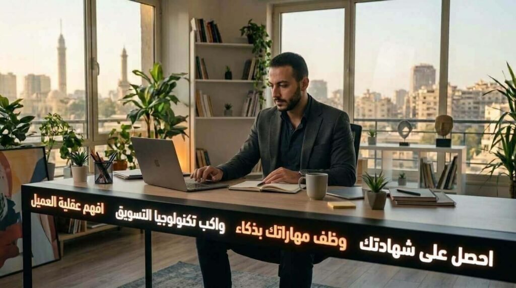 الحصول على شهادات التسويق الرقمي ودمجها بذكاء داخل السيره الذاتيه لمواكبة تكنولوجيا سوق العمل.
