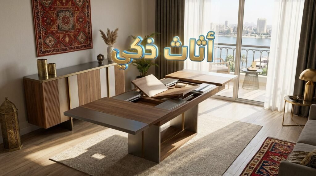 الاعتماد على الأثاث متعدد الاستخدامات مثل الترابيزة القابلة للطي يوفر مساحة كبيرة في أي ديكور شقة صغيرة.
