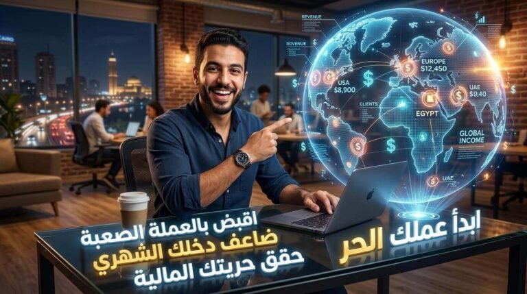 شاب مصري يفتح خريطة الدخل الأجنبي لبدء شغل بالدولار وتحقيق حريته المالية عبر الإنترنت.