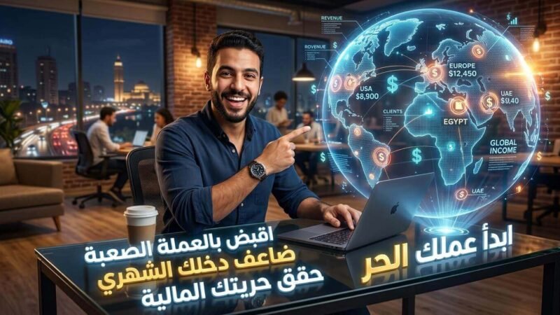 شاب مصري يفتح خريطة الدخل الأجنبي لبدء شغل بالدولار وتحقيق حريته المالية عبر الإنترنت.