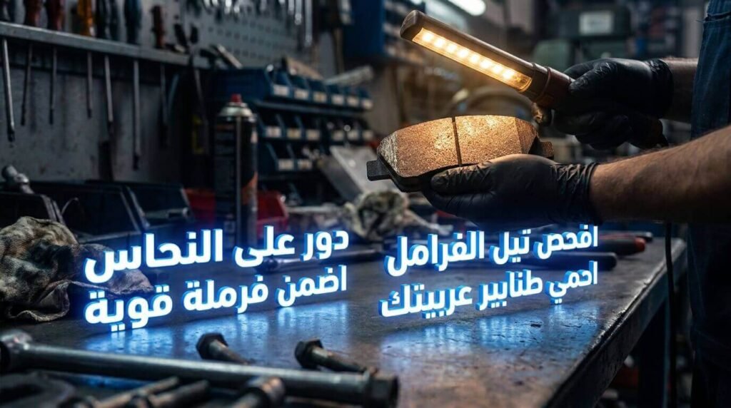 فحص تيل الفرامل للبحث عن برادة النحاس لضمان فرملة قوية وتجنب أسوأ قطع غيار السيارات.