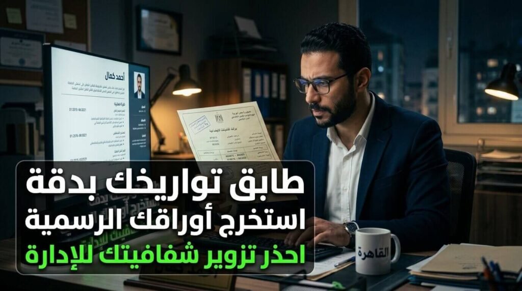 مطابقة التواريخ بدقة مع الأوراق الرسمية خطوة لا غنى عنها في تحديث السيرة الذاتية لإثبات الشفافية.
