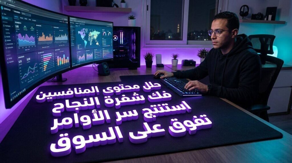 تحليل محتوى المنافسين وفك شفرة نجاحهم عن طريق هندسة الأوامر العكسية للتفوق في السوق بذكاء.
