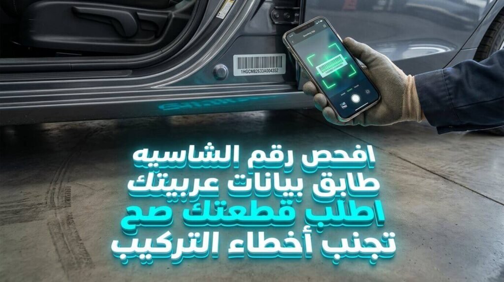 مسح رقم الشاسيه من قائم باب السائق لمطابقة البيانات وطلب قطع غيار السيارات بشكل صحيح.