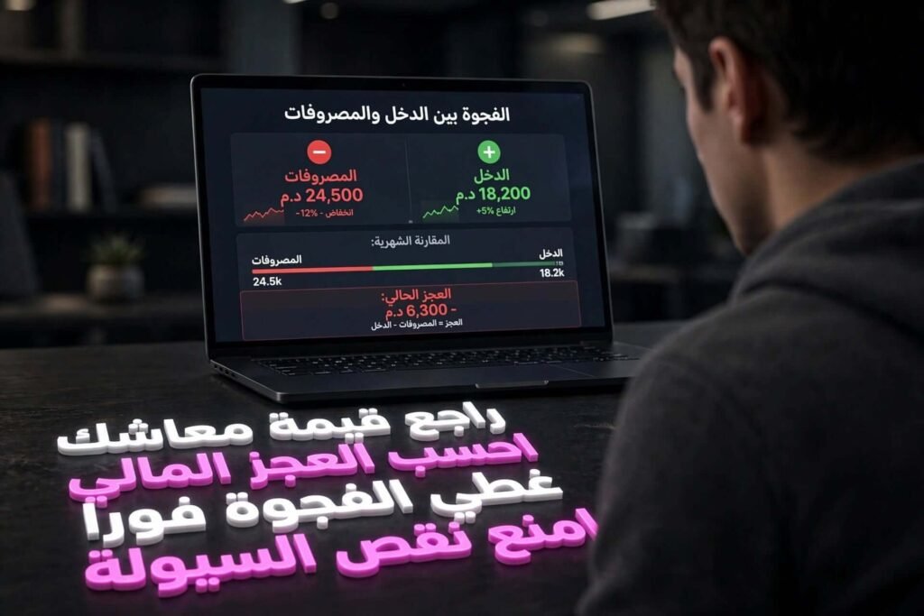 حساب الفجوة المالية بين المعاش والمصروفات وتغطية العجز الشهري لضمان نجاح التخطيط للتقاعد.