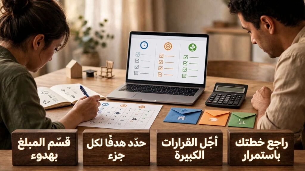 تقسيم المستحقات على أهداف زمنية وتأجيل القرارات الكبيرة يحمي السيولة من الاندفاع.