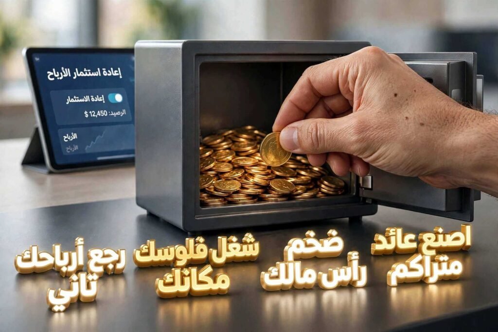 إعادة استثمار الأرباح بشكل دوري لتضخيم رأس المال وتفعيل سحر الفائدة المركبة.
